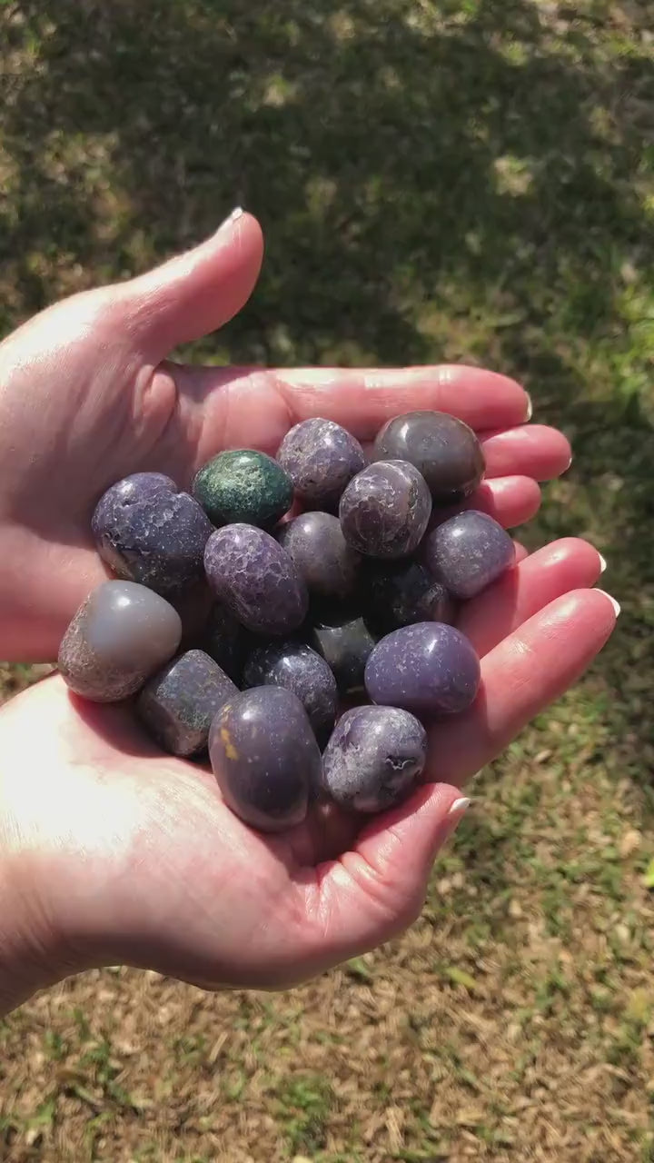 Purple Grape Agate Tumble, mine-fresh, authentic, gift, meditation, premium crystals