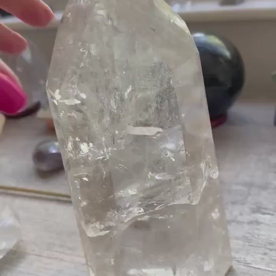 Lemurian Quartz Tower Museum Quality, new, rainbows, fine Lemurian healing, magick crystal, 3.11.8 lbs