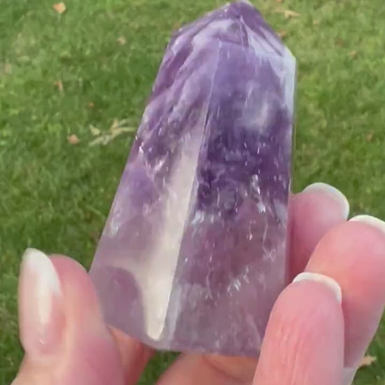 Amethyst Tower, New, Brazil, 2.5”, high vibration crystals, gift, altar, crystal healing