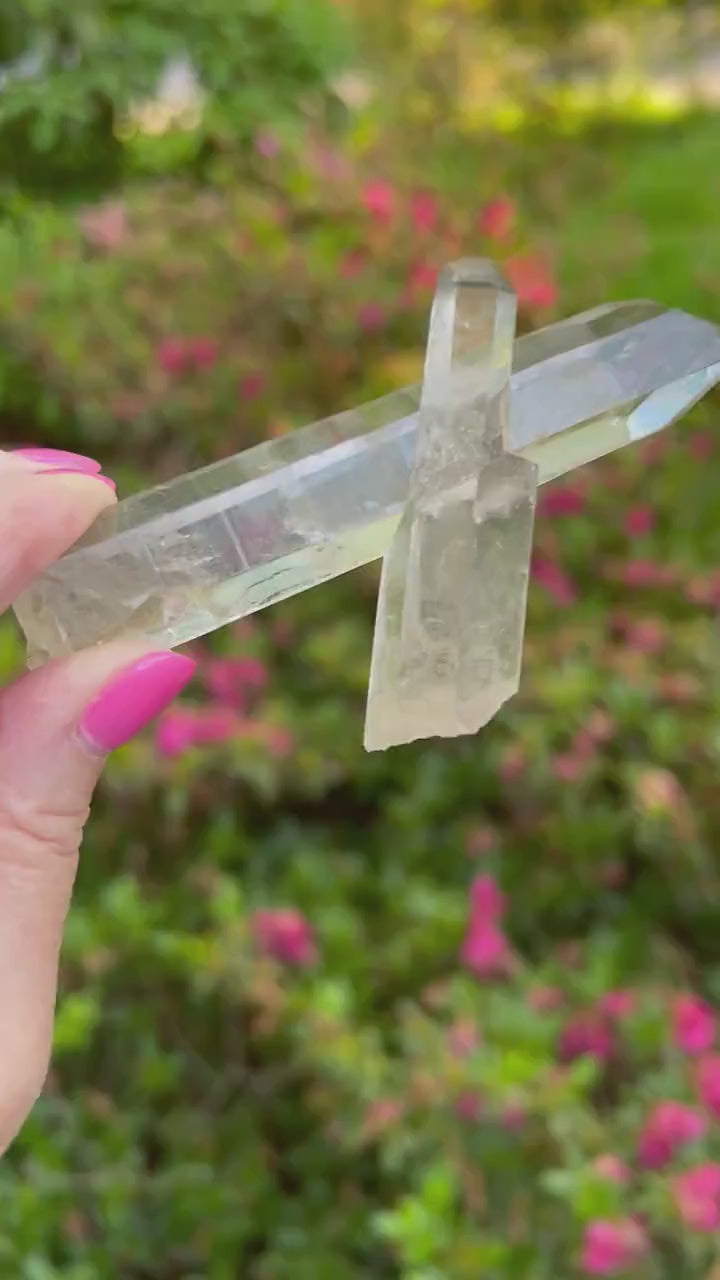 Lemurian Quartz wand family, new, fine, Lemurian healing, magick crystal, point, high vibration healing