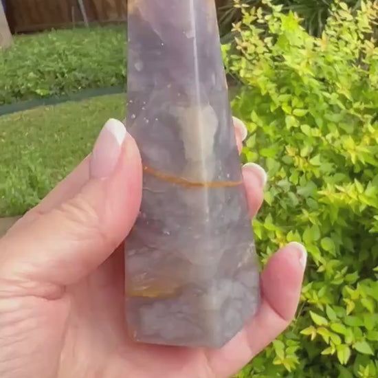 Fabulous Purple Chalcedony Tower, Exquisite, New, crystal healing, high vibration crystals