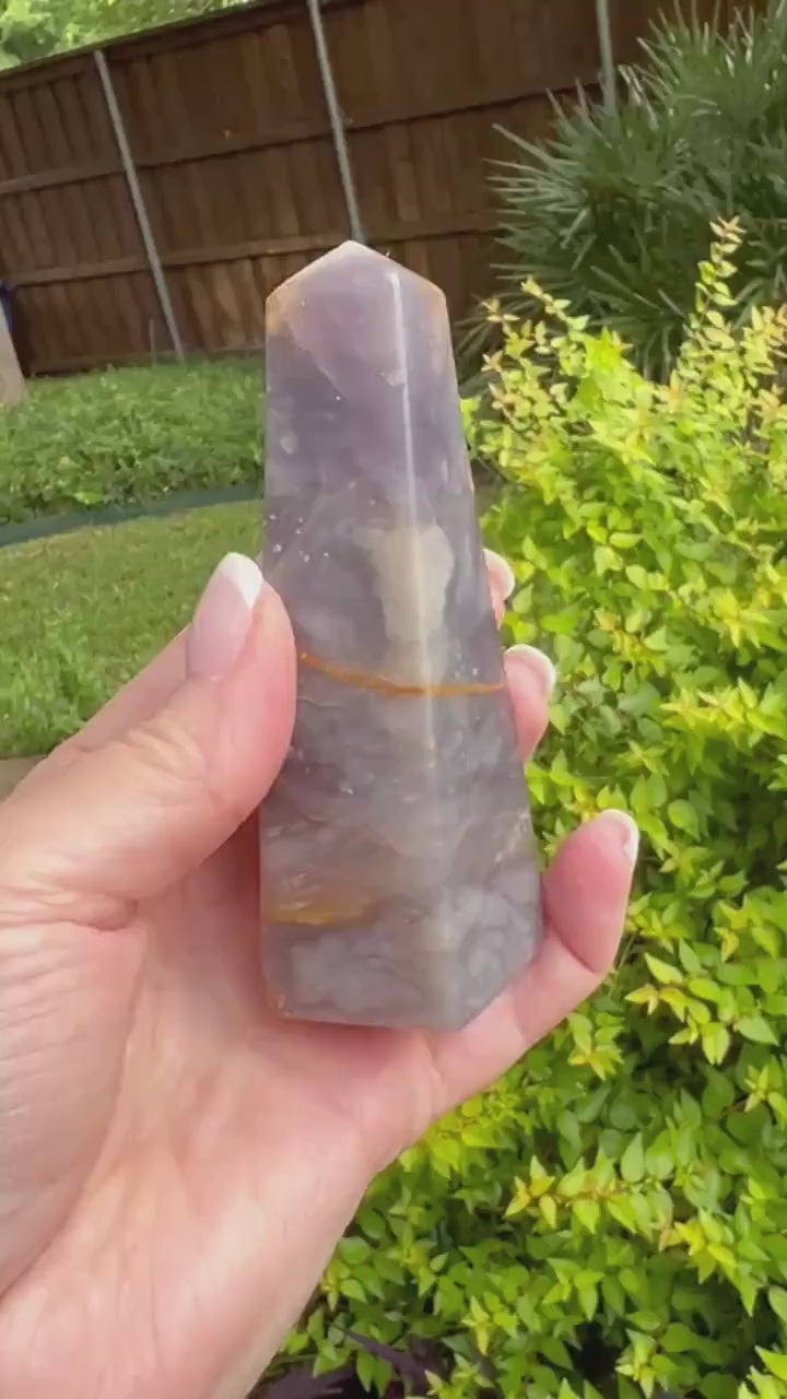 Fabulous Purple Chalcedony Tower, Exquisite, New, crystal healing, high vibration crystals