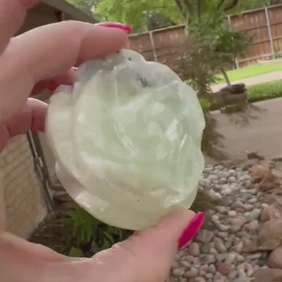 Pistachio Calcite Lotus Palm, 2.5”, new in shop, gifts, altar, tarot, crystals healing, high vibration crystalsh