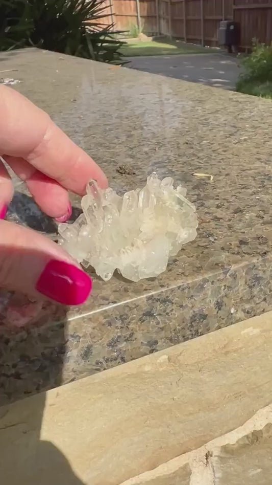 Quartz Cluster Bed, new, high frequency crystals, beautiful, gifts, altar