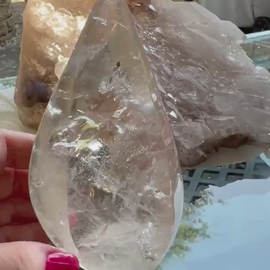 Smoky Lemurian Flame 5”, Brazil, high vibration crystals, crystal healing, gift