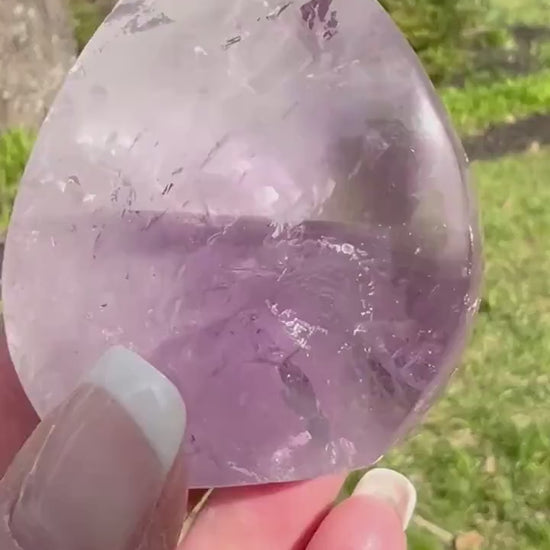 Phantom Amethyst Flame, New, 2.6”, stunning carving, gifts, altar, high vibration crystal, crystals