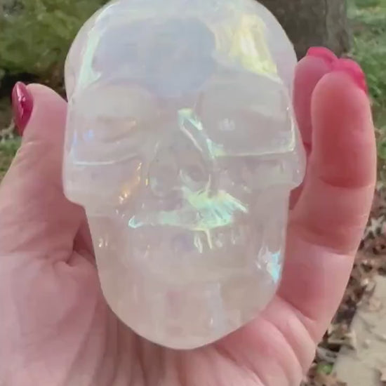 Pink Aura Quartz Skull, 3x2”, private collection, gifts, high vibration crystal healing, altar