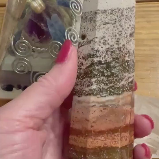 Ocean Jasper Tower, New, beautifully carved for altars, gifts, crystal healing, high vibration crystals, 4.75”